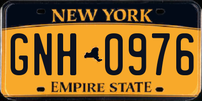 NY license plate GNH0976