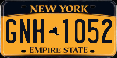 NY license plate GNH1052