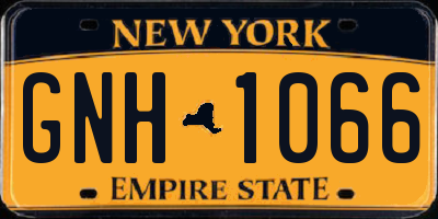 NY license plate GNH1066