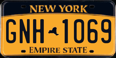 NY license plate GNH1069