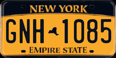 NY license plate GNH1085