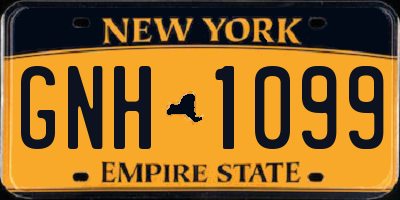 NY license plate GNH1099