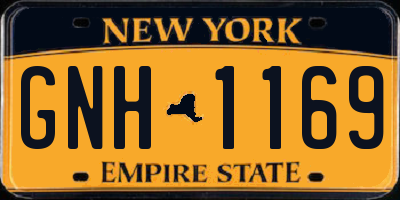 NY license plate GNH1169