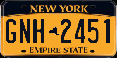 NY license plate GNH2451