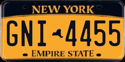 NY license plate GNI4455