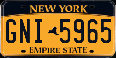 NY license plate GNI5965