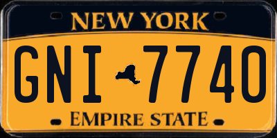 NY license plate GNI7740