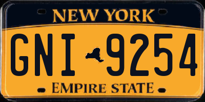 NY license plate GNI9254