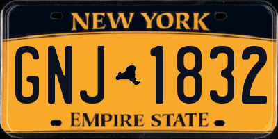 NY license plate GNJ1832