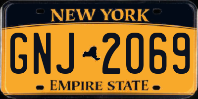 NY license plate GNJ2069