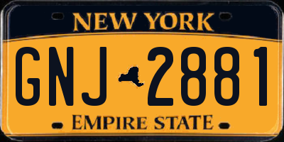 NY license plate GNJ2881