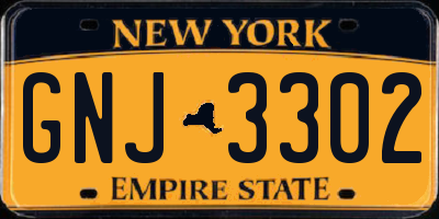 NY license plate GNJ3302