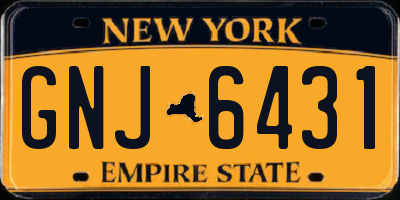 NY license plate GNJ6431