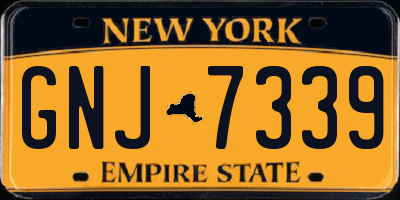 NY license plate GNJ7339