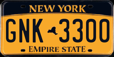 NY license plate GNK3300