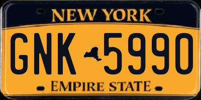 NY license plate GNK5990