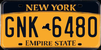 NY license plate GNK6480
