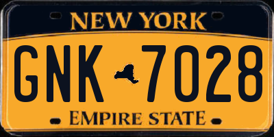 NY license plate GNK7028