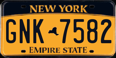 NY license plate GNK7582