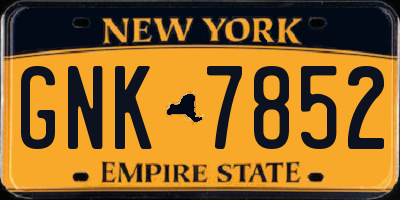 NY license plate GNK7852