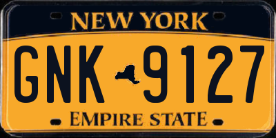 NY license plate GNK9127