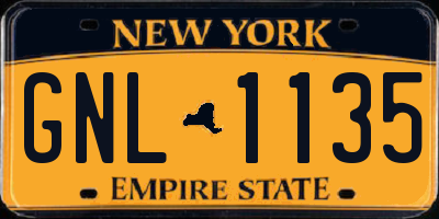 NY license plate GNL1135