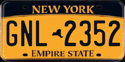 NY license plate GNL2352