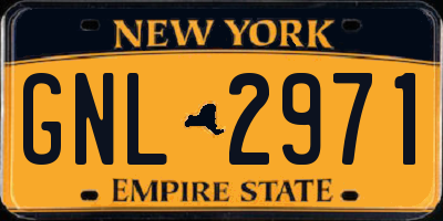 NY license plate GNL2971