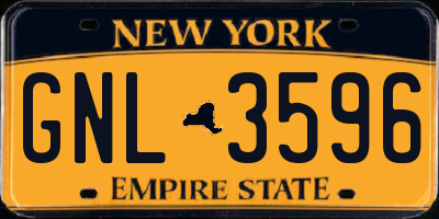 NY license plate GNL3596