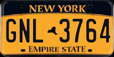 NY license plate GNL3764