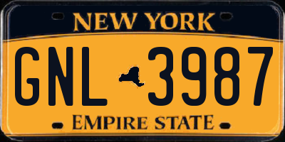 NY license plate GNL3987