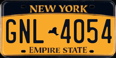 NY license plate GNL4054