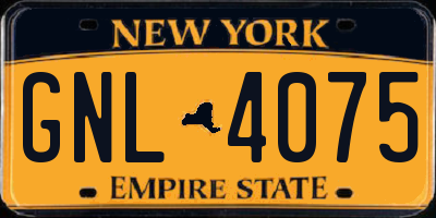 NY license plate GNL4075