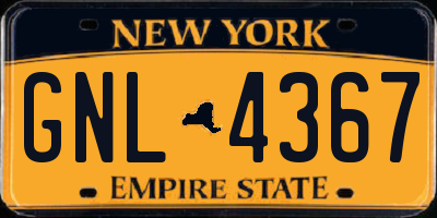NY license plate GNL4367