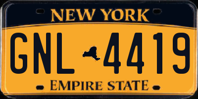NY license plate GNL4419