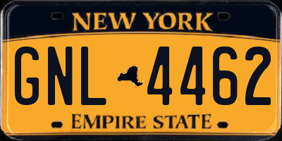 NY license plate GNL4462