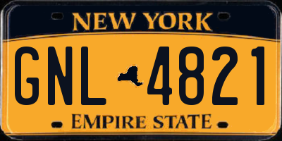 NY license plate GNL4821