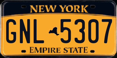 NY license plate GNL5307