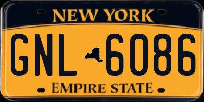 NY license plate GNL6086