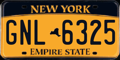 NY license plate GNL6325