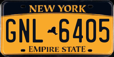 NY license plate GNL6405