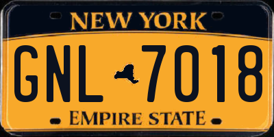 NY license plate GNL7018