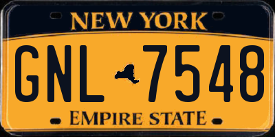 NY license plate GNL7548