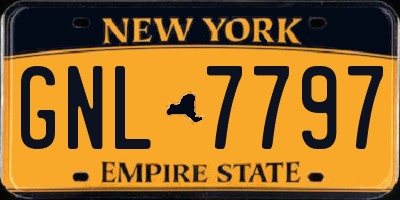 NY license plate GNL7797