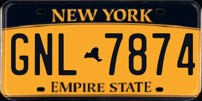 NY license plate GNL7874