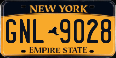 NY license plate GNL9028