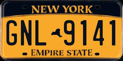 NY license plate GNL9141