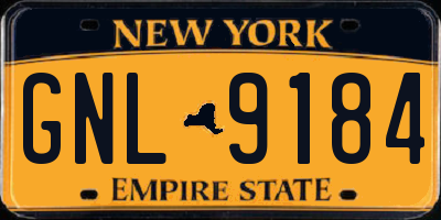 NY license plate GNL9184