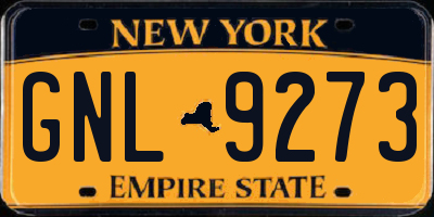 NY license plate GNL9273
