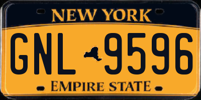 NY license plate GNL9596